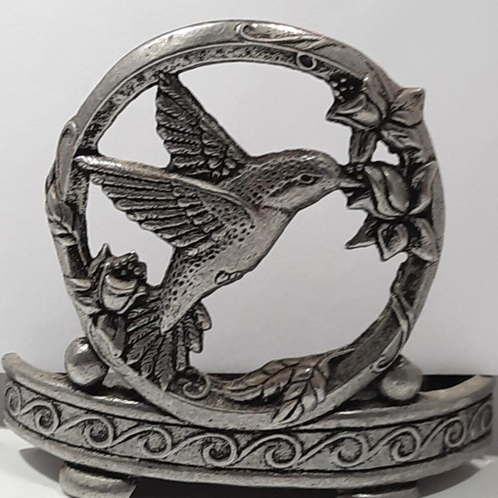 Vintage Hummimgbird Cast Pewter Signed
